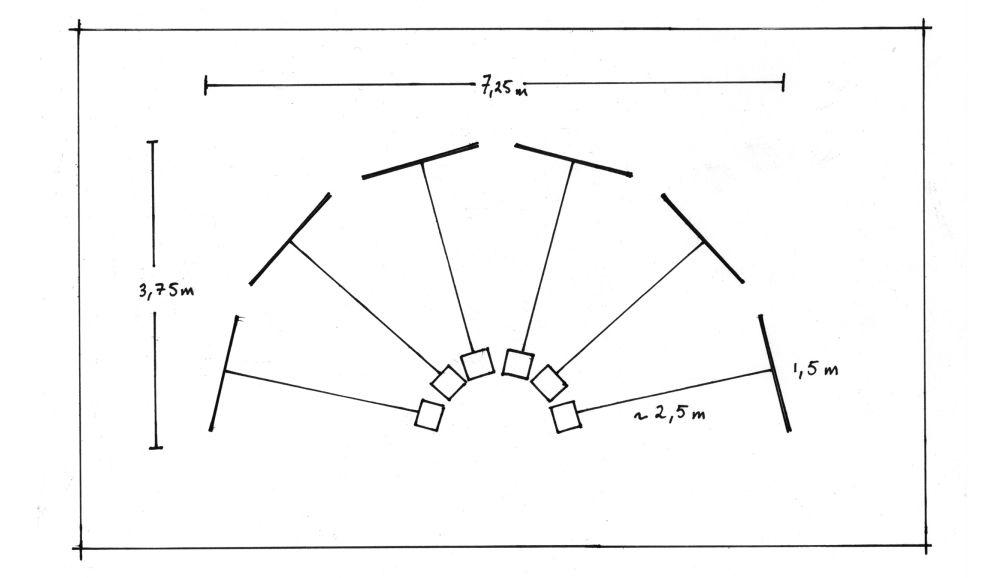 Top view sketch of installation